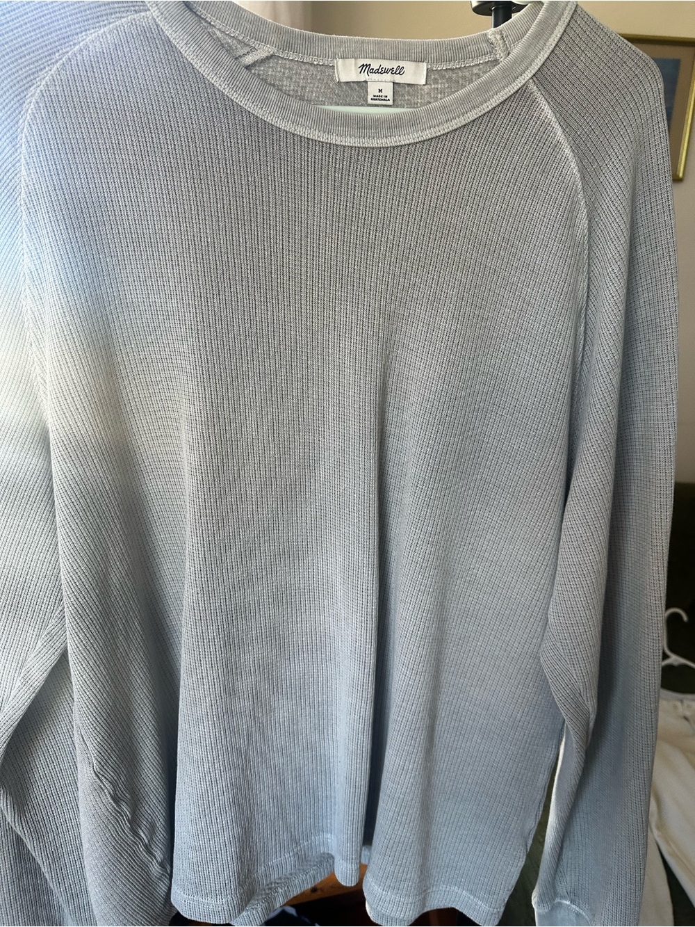 Madewell Men's Pale Blue Thermal Crewneck Sweater